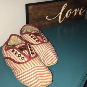 Toms slip on striped sneakers